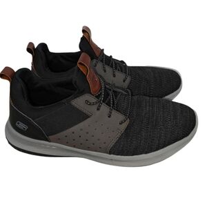 Skechers Men's Classic Fit Delson-Camben sneakers Black & Grey Size 10 Slip On